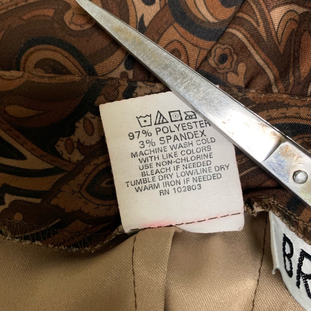 Briggs Skirt-Brown Black Tan Paisley Pattern-Polyester Spandex Blend-10 Regular - Picture 5 of 5
